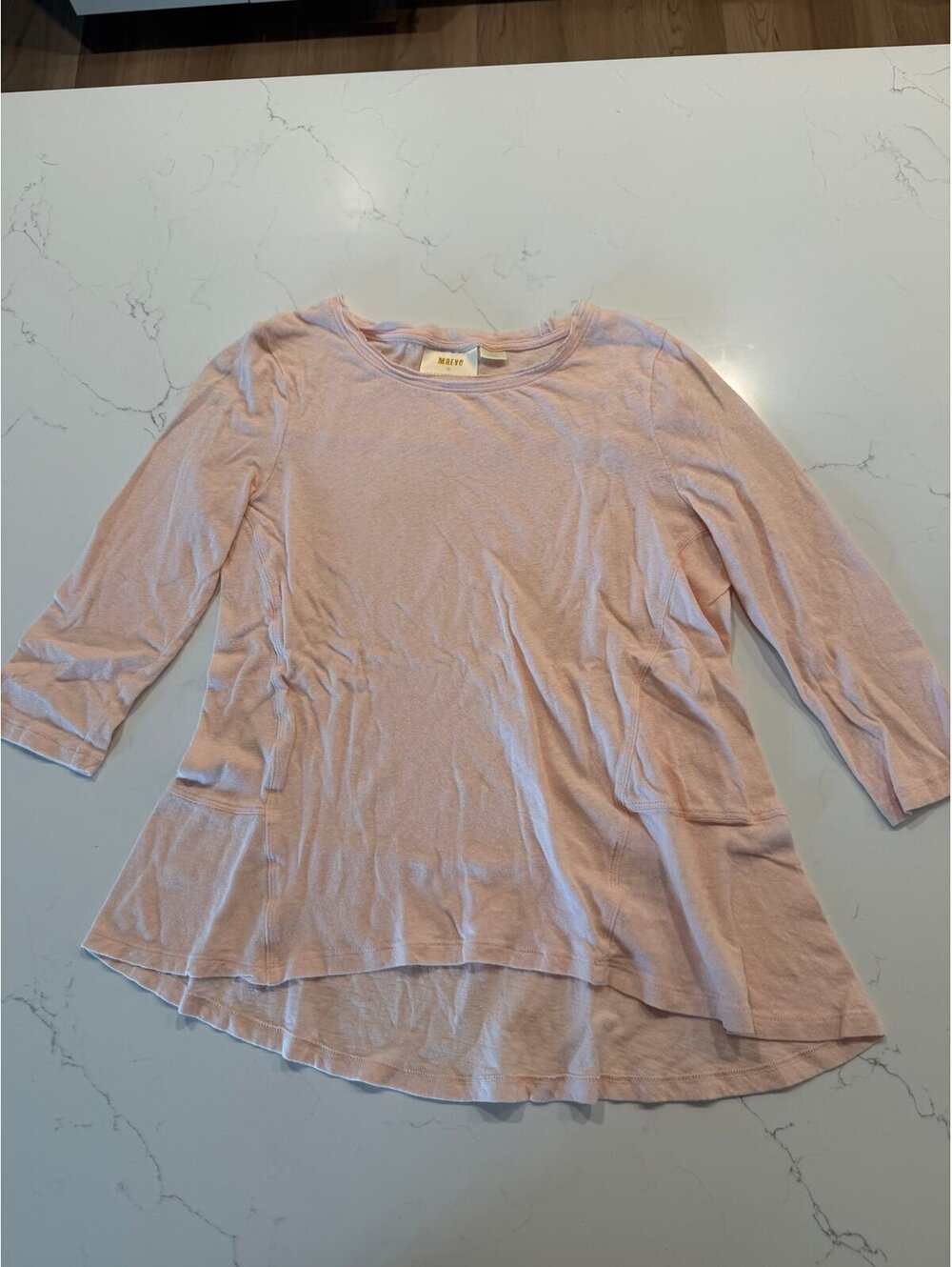 Maeve by Anthropologie Blush Pink Raw Edge Peplum Top Womens Extra Small XS